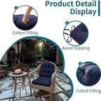 18 x 18 Outdoor Seat Cushions Waterproof Patio Seat Pad Large Floral Rocking Chair Cushion with Ties for Indoor Outdoor Orange Grey, Set of 2