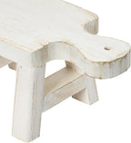 Decorative Textured Wood Pedestal, White