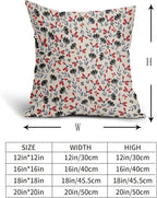 4th of July Floral Pillow Covers 20x20 Set of 2 Vintage Rustic Old Style Navy Blue Red Black Flower Print Decorative Outdoor Pillowcases Patriotic Throw Cushion Case Decor for Couch Sofa Bed
