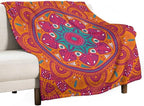 Mandala Throw Blanket Indian Abstract Hippie Bohemian Art Floral Texture Pattern Blanket for Sofa Bed Couch Chair Or Dorm 70"x80"