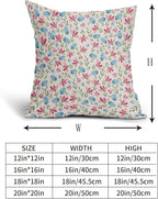 Easter Pink Blue Floral Pillow Covers 20x20 Set of 2 Spring Vintage Rustic Old Style Cute Flower Cream Print Decorative Outdoor Pillowcases Farmhouse Throw Cushion Case Decor for Couch Sofa Bed