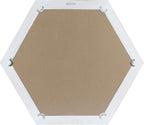 Stonebriar Decorative 24" Hexagon Wall Mirror with Worn White Wood Frame and Attached Hanging Bracket, Decorative Country Rustic Decor for the Living Room, Bedroom, Bathroom, Hallway, and Entryway