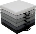 Factory Direct Partners SoftScape 15 inch Square Classroom Floor Cushions with Handles; Flex Seating for Daycare, Preschool, Playroom; 2 inch Thick Deluxe Foam (6-Piece) - Gray/Light Gray, 12228-GYLG