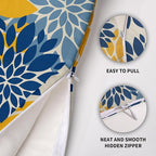 Blue Yellow Pillow Covers 20X20 Inch Set of 2, Dahlia Flower Spring Summer Floral Cream Decorative Throw Pillow Covers Outdoor Modern Farmhouse Cushion Case for Home Couch Sofa Bed Decor