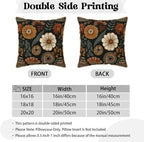 KSLIDS Boho Flower Soft Velvet Throw Pillow Covers Set of 2 Modern Abstract Retro Bohemian Flower Decorative Pillow Covers 20x20 Inch Mid Century Tropical Leaves Pillow Case for Sofa Couch Home Decor