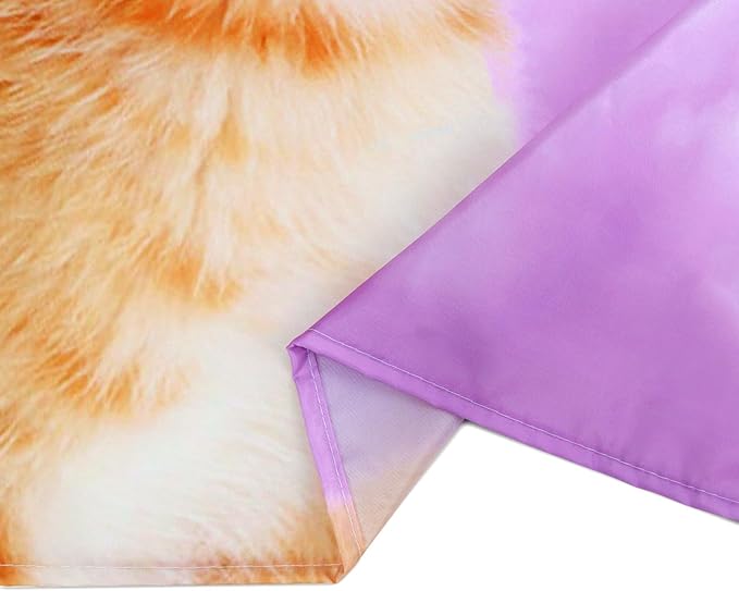 LB Funny Cat Butterfly Wall Tapestry Cute Cat with Butterfly on Fantasy Cloud Purple Sky Tapestry Animal Wall Decor for Bedroom Living Room Dorm 59Wx51L Inches
