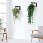 Wavy Plant Hanger Hooks – 2 Pack Rustic Wooden Wall Mounts for Indoor/Outdoor Use, Ideal for Hanging Baskets, Lanterns, and Bird Feeders – Decorative Brackets for Patio and Balcony
