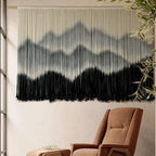 IOWER Macrame Wall Hanging Mountain Dip-Dyed Macrame Wall Decor Large Modern Fiber Art Boho Wall Decor 57" Wx35 L