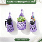 Macrame Wall Plant Hanger, Hanging Planter Basket Holder, Wall Planters for Indoor Plants, for Up to 4 Inch Pot (Purple, 4-Inch)