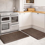 KMAT 2PCS Kitchen Mat Cushioned Anti-Fatigue Floor Mat,Waterproof Non-Slip Standing Mat,Ergonomic Comfort Floor Mat Rug for Home,Office,Sink,Laundry,Desk(17.3"x28"+17.3"x28",Brown)