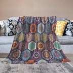 Vintage Boho Floral Throw Blanket Bohemian Flower Patterned Blanket for Sofa Bed Couch Chair Or Dorm 30"x40"