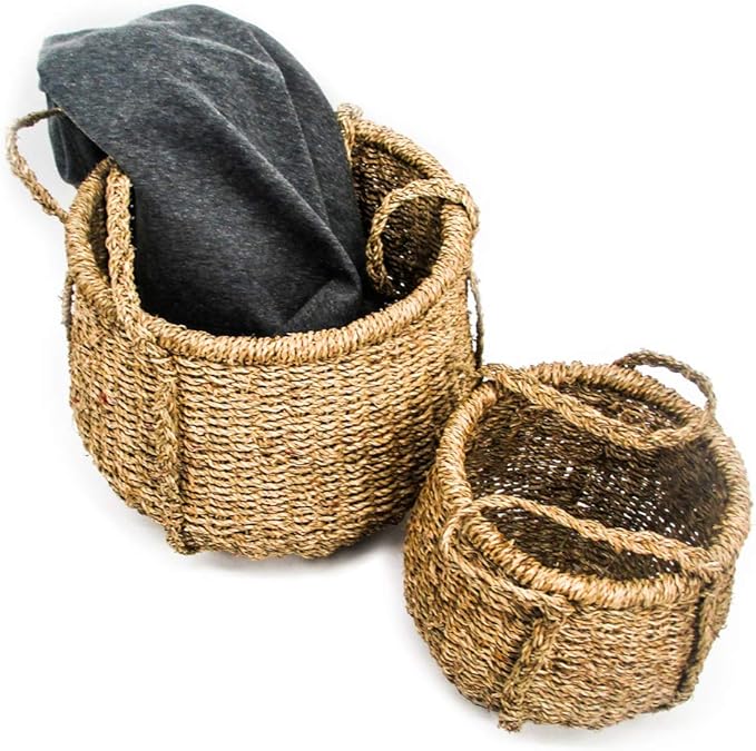 Trademark Innovations Tall Woven Seagrass Planter Basket (Set of 2)