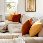 MIULEE Burnt Orange Pillow Covers 18x18 Inch Soft Velvet Throw Pillow Covers Decorative Square Pillowcases Modern Home Decor for Sofa Bedroom Couch