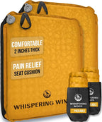 Whispering Winds Inflatable Seat Cushion - Comfortable Blow-up Foam Pad for Airplane, Travel, Stadium, Outdoors, Camping, Car & More