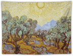 Van Gogh Olive Trees Tapestry Wall Hanging, Vintage Art Wall Decor for Bedroom, Dorm, Living Room, Aesthetic Polyester Tapestry with Hanging Accessories, 30x40 Inch
