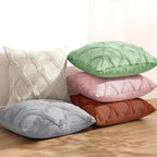 decorUhome Spring Euro Sham Throw Pillow Covers 22x22 Inch Set of 2, Soft Plush Faux Fur Wool Grey Accent Couch Pillow Covers for Modern Farmhouse Bed Sofa Living Room
