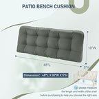 downluxe Outdoor Bench Cushion for Patio Furniture, Waterproof Tufted Overstuffed Porch Swing Cushions, Thick Outdoor Loveseat Cushions, 48" X 18" X 5", Dark Grey, Set of 1