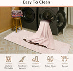 Area Rug 5x7 Rug Machine Washable Non-Slip Low Pile Print Pattern Western Rug for Living Room Bedroom Entryway Tribal Series -Light Pink/Cream