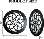 Set of 2 Boho Round Wall Mirror - Circle Matte White Metal Shatterproof Hanging for Wall Decor, Modern Farmhouse & Rustic Vintage Accent for Living Room, Dining Room, Bathroom & Entryway