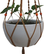 Plant Hanger Macrame Cotton 6 Legs 51 Inches for Indoor Outdoor, Living Room, Kitchen, Deck, Patio, High and Low Ceiling with Size of 10-12 inches Without The Pot (Brown)