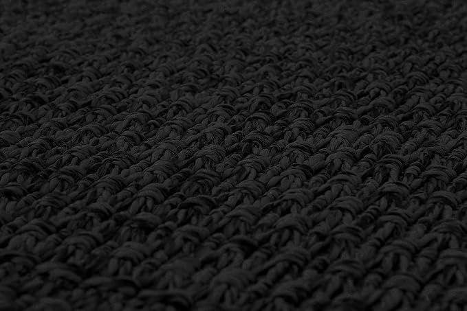 Easy Jute Door Mat 2x3 Indoor Outdoor Natural Rugs Solid Fiber Rug Woven Area Rug Boho Easy Clean Inside Carpet for Living Room Bedroom Dining Room Hallway or Outdoor Patio Porch (2 X 3 Dark Grey)