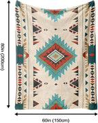 Aipon Boho Aztec Throw Blanket 60"x 80", Western Indian Native American Blanket Southwestern Decor, Beige Soft Cozy Lightweight Throws Blankets Gifts for Women Men Couch Bed Sofa Chair