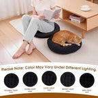4Pcs Floor Pillows for Adults, 22x22x6 Inch Meditation Cushions, Large Round Sitting Cushion Living Room Memory Foam Pillow for Sitting (4, Black, 22x22x6 Inch)