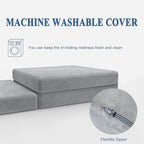 SINWEEK 4" Single Memory Foam Folding Mattress with Storage Bag - Foldable Trifold Floor Bed Topper, CertiPUR-US Certified Guest Sleeping Pad, Machine Washable Cover