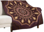 Mandala Throw Blanket Indian Hippie Bohemian Art Floral Texture Ornamental Pattern Blanket for Sofa Bed Couch Chair Or Dorm 40"x50"