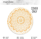 Mandala Life ART Bohemian Yoga Décor Floor Cushion Cover - Insert NOT Included - Round Mediation Pillow Case - Hand Printed Organic Cotton Pouf