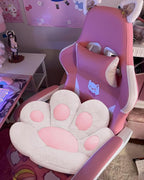 MOONBEEKI Cat Paw Cushion Chair Comfy Kawaii Plush Seat Cushions Shape Lazy Pillow for Gamer Chair 28"x 24" Cozy Floor Cute Seat Kawaii for Girl Worker Gift, Dining Room Bedroom Decorate （White）