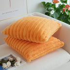 JOJUSIS Pack of 2 Faux Fur Plush Decorative Throw Pillow Covers Couch Cushion Case Soft Pillowcases (Orange, 24 x 24-Inch)
