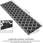 WISELIFE Kitchen Runner Rugs Anti-Fatigue mats - 4/5 Inch Non Slip Waterproof Ergonomic Comfort Mat for Kitchen, Floor Home, Office, Sink, Laundry (17.3"x 60",Black)