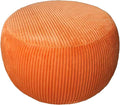 Unstuffed Ottoman Pouf Cover, Foot Rest Cover, Bean Bag Chair Cover (Orange)