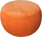 Unstuffed Ottoman Pouf Cover, Foot Rest Cover, Bean Bag Chair Cover (Orange)