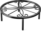 7.9 IN Plant Stand 1 PIC Metal Flower Pot Holders Indoor Tall 3.5'' Plant Rack Plant Riser Plant Shelf Accessories For Living Room Balcony Round Black
