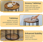 Plant Stand Indoor,small plant stool,Flower Pot Corner stand holder,Mid Century Heavy Duty Metal Tall Home Decor,Modern Round End Table,Small Rustic Display Stand for Living Room,Bedroom (Brown,3 Packs)