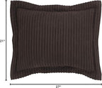 Better Trends Jullian Collection is Super Soft and Light Weight in Bold Stripes Design 100% Cotton Tufted Unique Luxurious Machine Washable Tumble Dry, Standard Sham, Chocolate