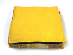 Mam Treasures Indian Bohemian Decorative Pillow Vintage Cushion Cover Patchwork Square Floor Pillow Cover Meditation Cushion Large Floor Pillow Indian Cushion (Yellow, 16 X 16 X 5 Inch)