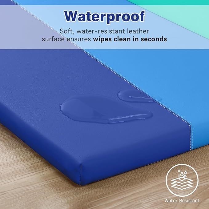 Foam Baby Play Mat: PU Leather Waterproof Kids Trifold Floor Playmat - Large Play Mat for Playpen Fodable Mattress Soft Toddler Mattress Infant Cushion for Preschool
