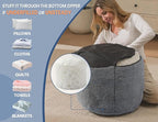 Pouf Ottoman Foot Rest 26"x18" Footstools and Ottomans Small with Filling Cream Small Beige Ottoman Foot Rest Ivory Poofy Ottom Stool Soft Poofs/Ottomans Furniture Living Room Ottom Footstool