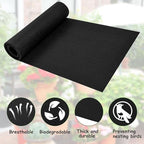12 x 120 Inch Felt Planter Liner Roll Non-Woven Fabric Coconut Basket Liner Alternative Plant Liner Roll Black Coco Liners Roll Replacement Easy to Cut for Planter Hanging Flower Basket Window Box