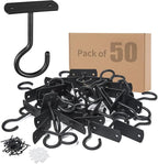 50Pack Ceiling Hooks Bulk for Hanging Plants Black 2.5in