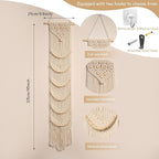 Ball Cap Hanger-1 Pack-Boho Macrame Cap Holder Wall Hat Organizer for Baseball Cap Holder Over Door, Hat Rack for Wall, Cap Rack for Decoration and Display,