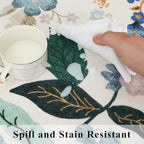 Hallway 4x10 Washable Area Rugs: Indoor Floral Scalloped Rug for Kitchen Entryway Farmhouse Nursery Bathroom Soft Carpet with Non Slip Backing Water Resistant Thin Laudry Floor Mat (4x10,Cream)
