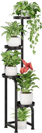 Bamworld Tall Plant Stand Indoor Outdoor, Corner Metal Flower Pot Stands for Multiple Plants, 4 Tier Heavy Duty Plant Shelf for Patio Garden Balcony Living Room Bedroom(Patent Design)