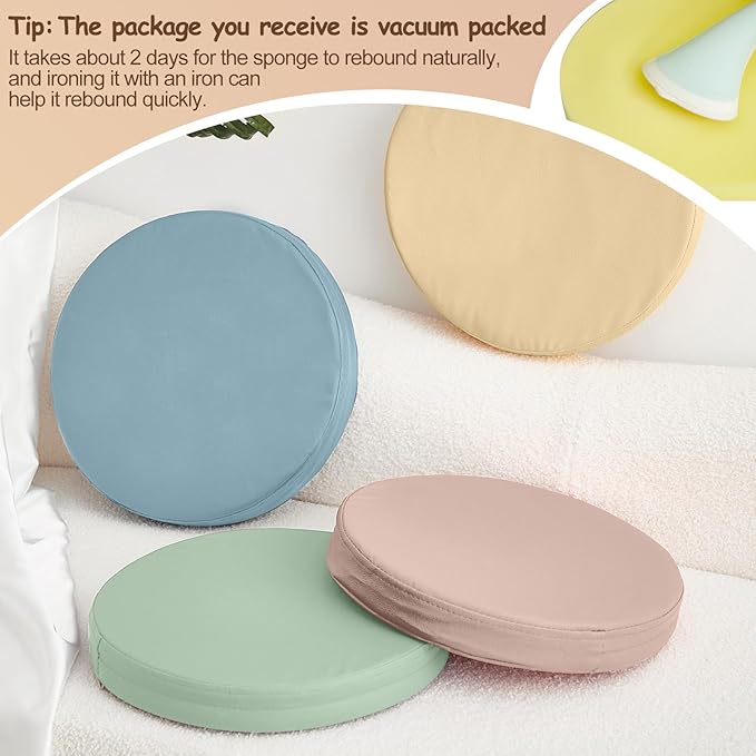 Juexica 4 Pcs Extra Thick Flexible Seating Floor Cushions Assorted Colored Pillow Floor Cushions for Classroom Soft Flexible Seating for Kids Learning Sitting Daycare School Chair (Boho Colors)