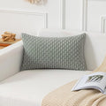 Kevin Textile 16x24 Inch Pillow Cover 1 Pack Boho Decorative Soft Striped Corduroy Lumbar Farmhouse Color Accent Rectangle Cushion Case for Living Room Couch Sofa Bed, Greyish Green