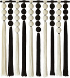 IOWER Large Macrame Wall Hanging Macrame Wall Decor Black and White Sphericity Cotton Textile Wall Hanging Boho Wall Decor Art Fiber Yarn Art Handmade 39" Wx39 L