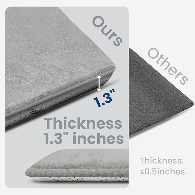Baby Play Mat for Floor,Extra Large 59"×71" Playpen Mat for Tummy Time,Thicker Padded Elasti Foam Activity Mats,Water Repellent Ultra Soft Velvet,Non-Slip Backing Safe for Crawling(Light Grey)